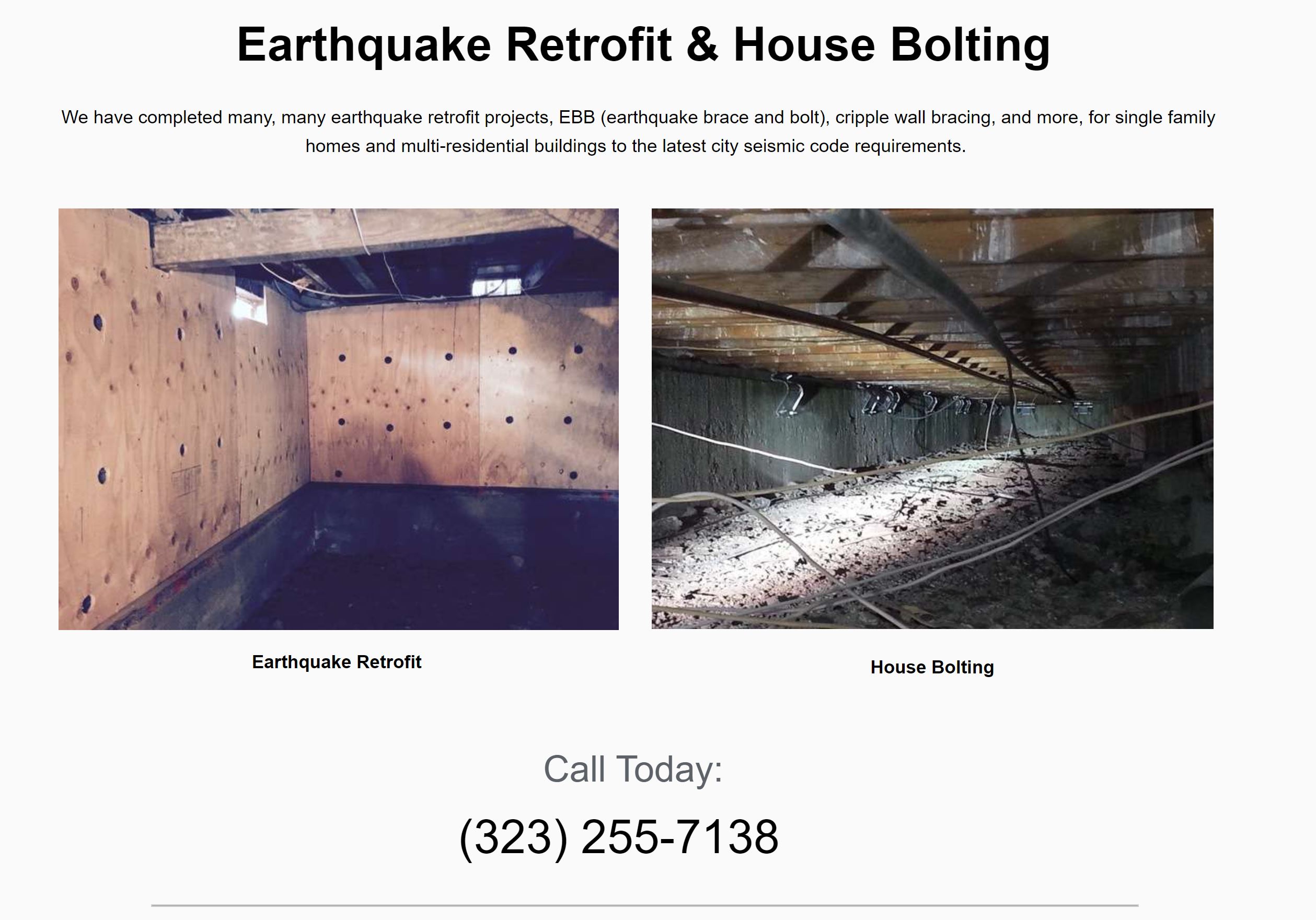 Earthquake retrofit